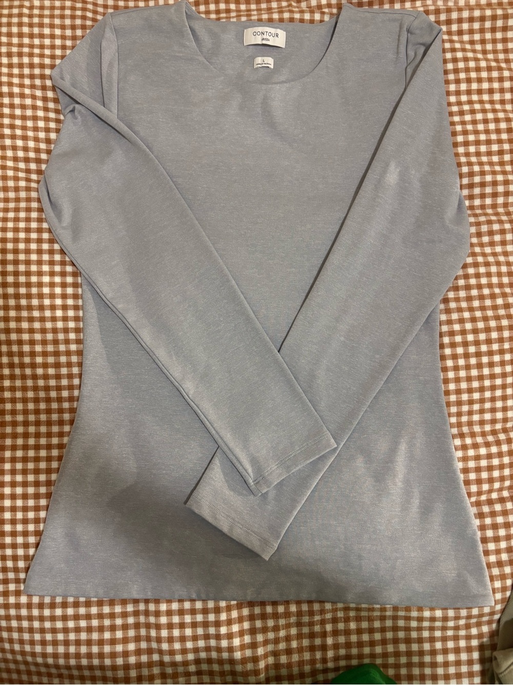 Aritzia Contour Long Sleeve Scoop Neck Top - Light grey